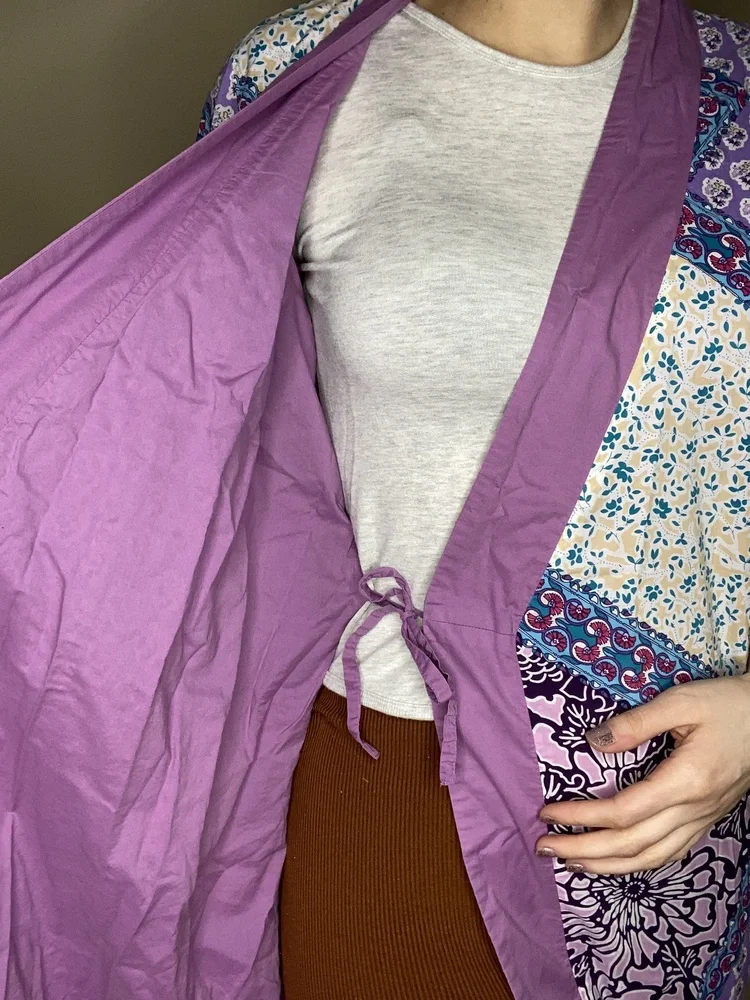 Soft Surroundings Purple Patchwork Robe - Picture 6 of 13